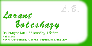 lorant bolcshazy business card